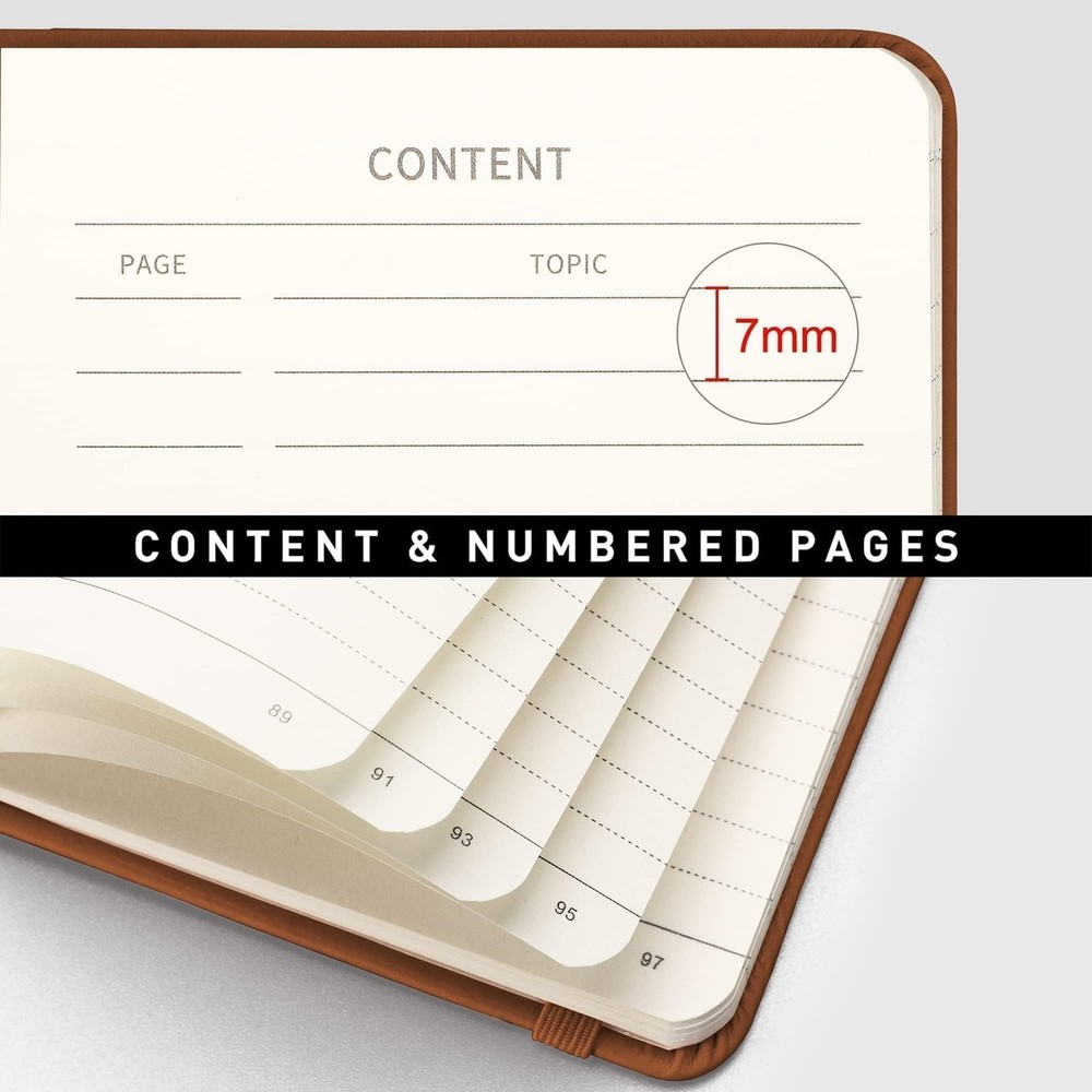 RETTACY Pocket Journal Notebook, 2-Pack, 160 Numbered Lined Pages per Pack, A...