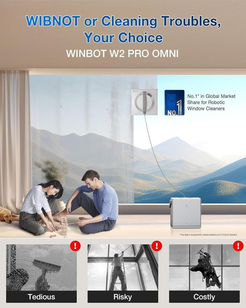 Ecovacs WINBOT W2 Pro Omni Window Cleaning Robot Multi-Functional Intelligent