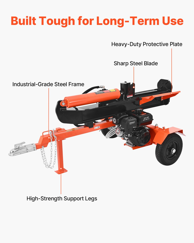 30-Ton Log Splitter 306CC Gas Engine, Vertical/Horizontal, Towable 2" Coupler