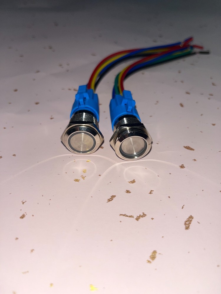 16mm 12V LED ON OFF Push Button Power Switch Latching/Momentary with Wire Socket