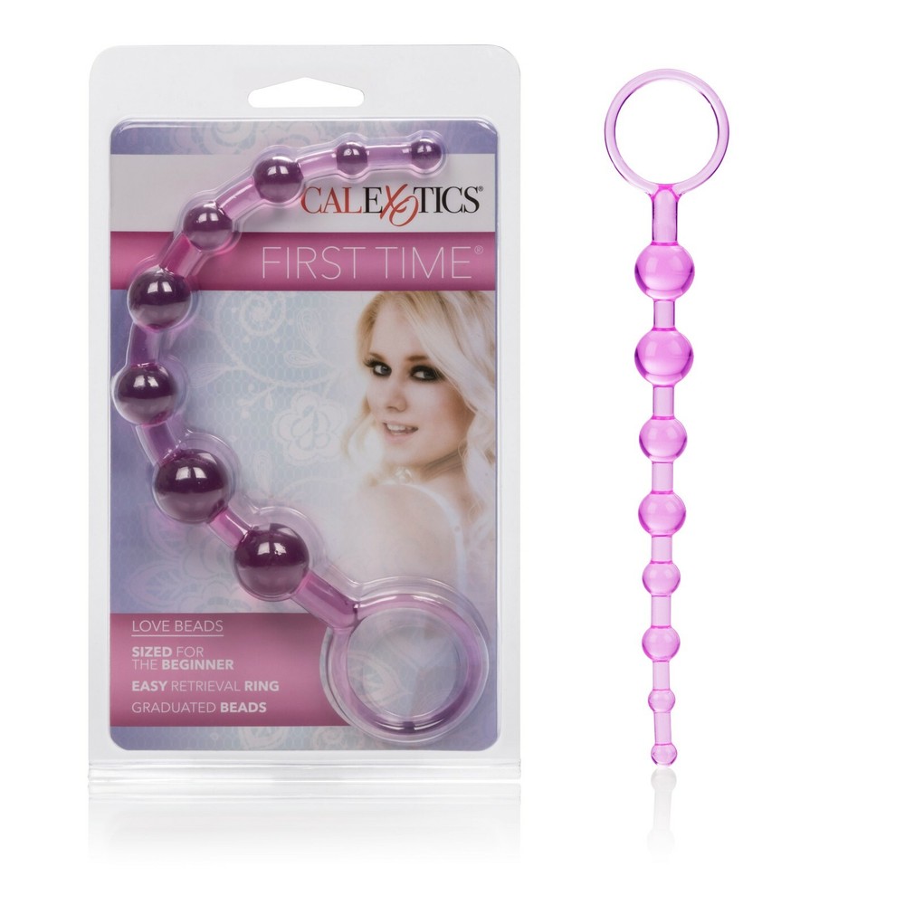 CalExotics First Time Love Anal Beads Pink Beginner Flexible Butt Plug
