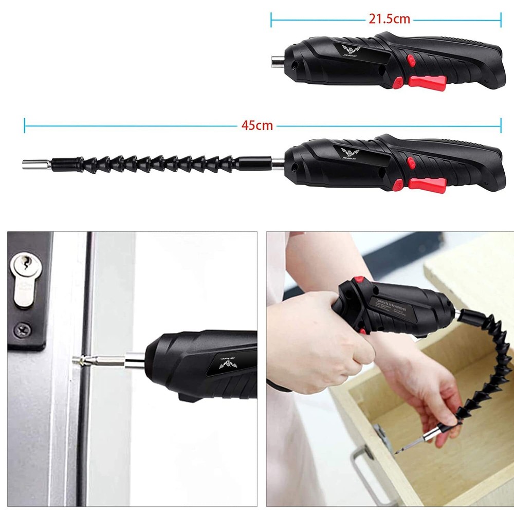 44PCS Small Mini Electric Rechargeable Cordless Screwdriver Drill Set with Bits