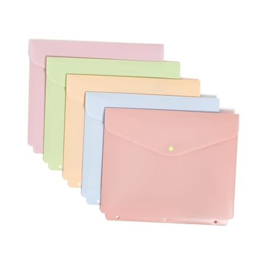 Binder Pocket, 5 Pack Super Heavyweight Poly Binder Document Holder for 3