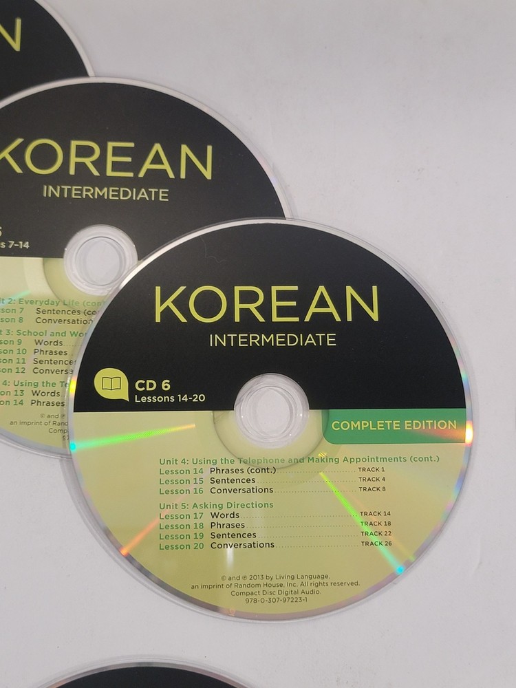 9 Korean Loose Language Audio CDs - Essential, Intermediate, & Advanced