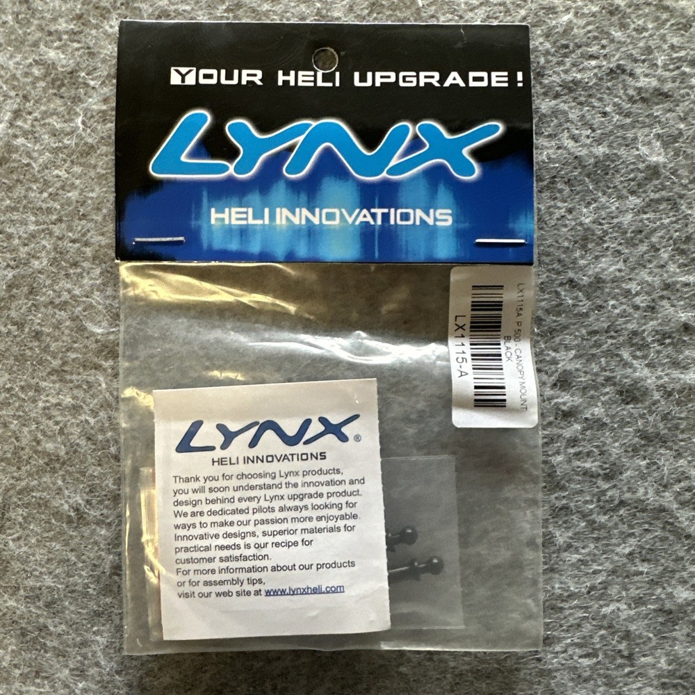 Lynx Heli Protos 500 Canopy Mount, 2 Set OSP-1077 Black
