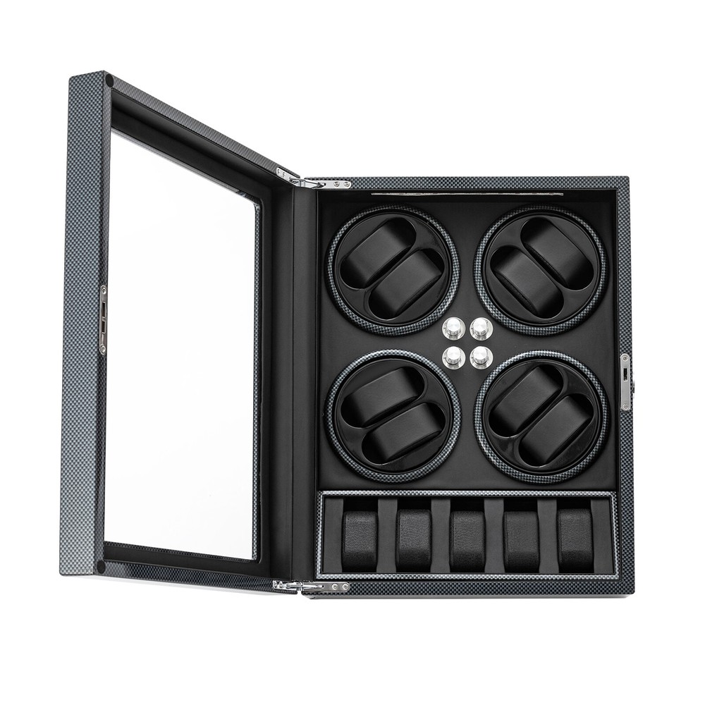 8+5 LED Light Automatic Watch Winder Box Watch Display Storage Case Winder Box