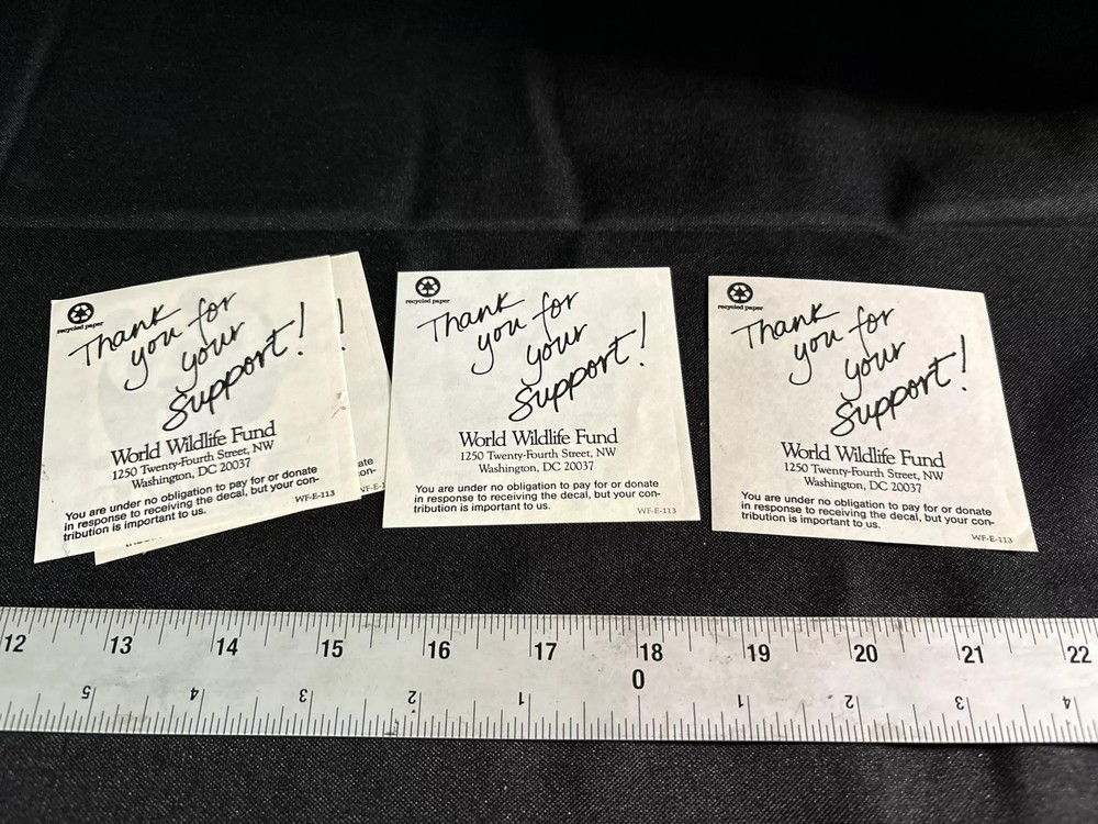 WWF white sticker Panda (some yellowing)