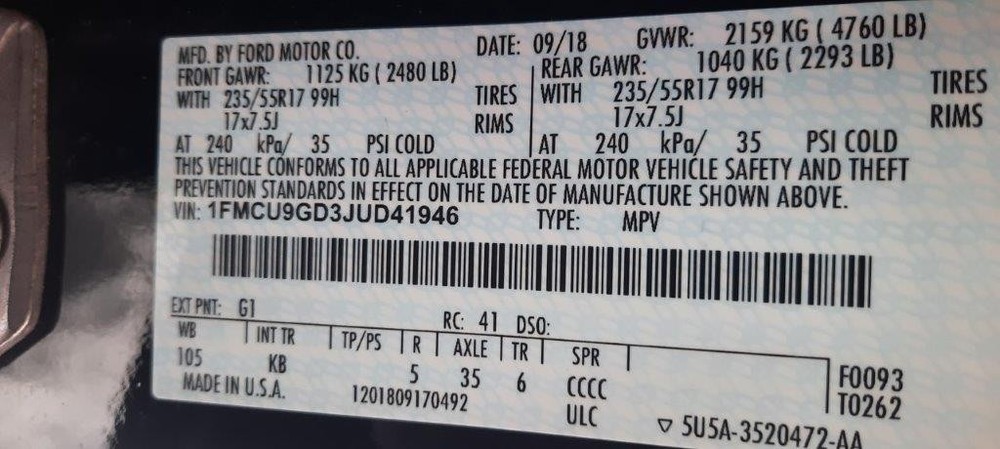 Used A/C Selector Switch fits: 2018 Ford Escape front automatic temperature cont