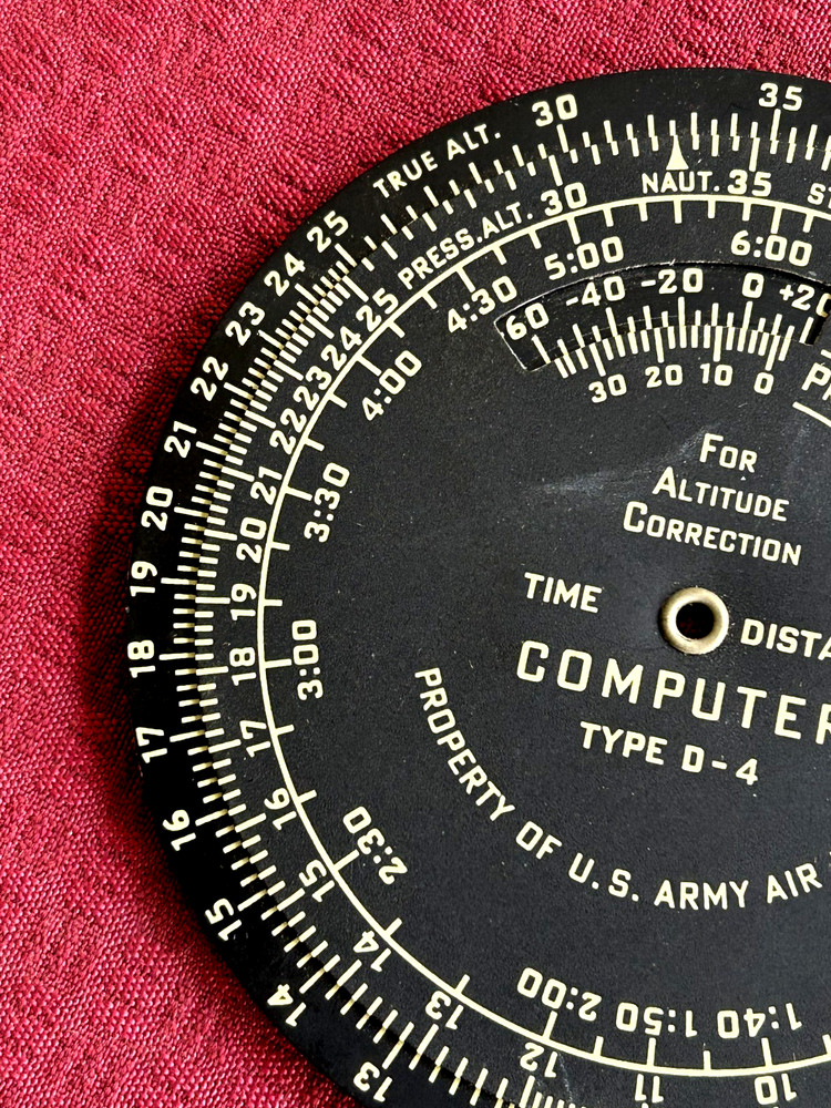 U.S. Army Air Forces TYPE D-4 TIME & DISTANCE COMPUTER