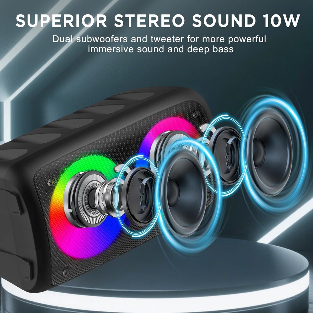 Bluetooth Speaker,Karaoke Speaker with 1 Wireless Microphone and 1 Wired Mic,...