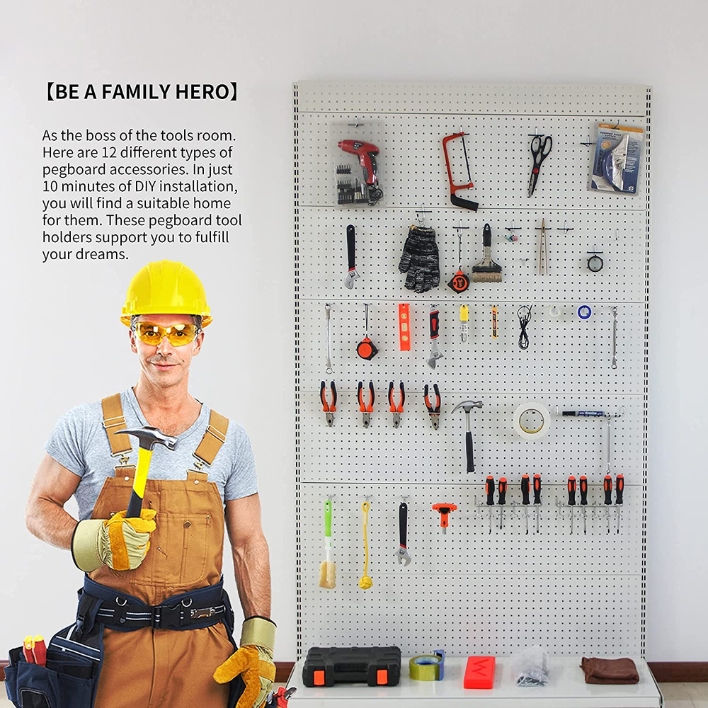 170PCS Pegboard Hooks Assorted | Peg Board Hooks for Hanging Tools - Ideal for P