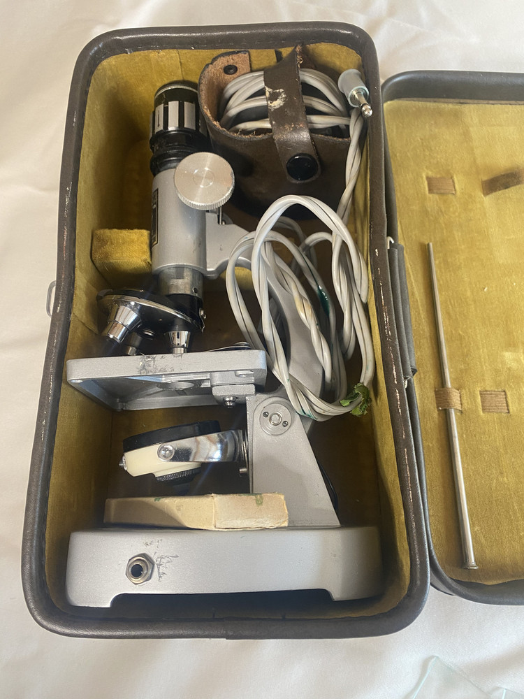 Vintage Microscope with Case