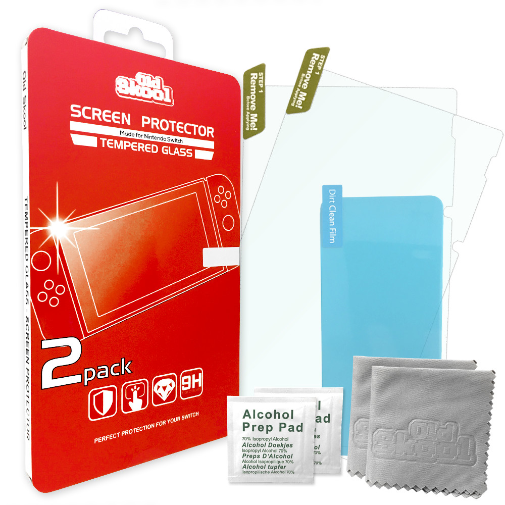 Old Skool Tempered Glass Screen Protector (2 Pack) for Nintendo Switch