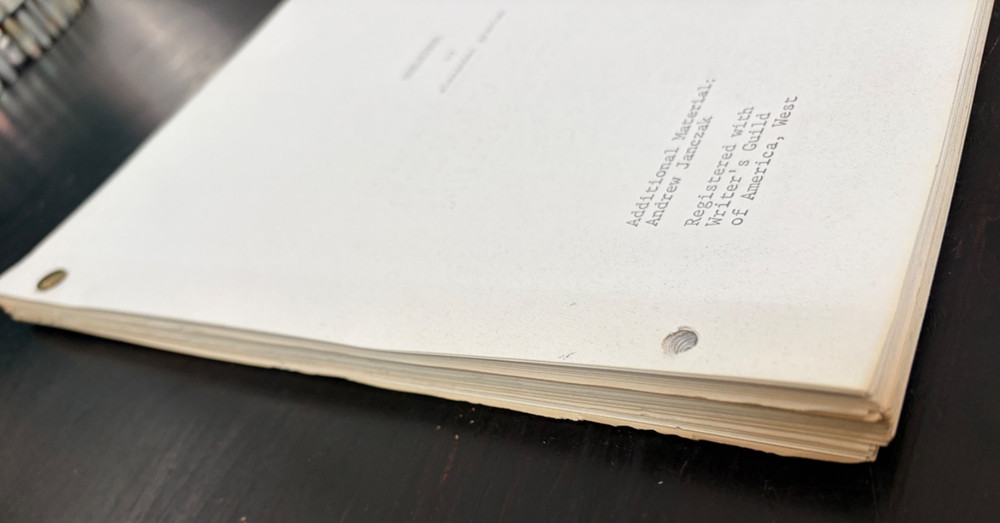 ALEJANDRO GRATTAN SCREENPLAY/SCRIPT MAELSTROM BASED ON "WHERABOUTS UNKNOWN" WWII