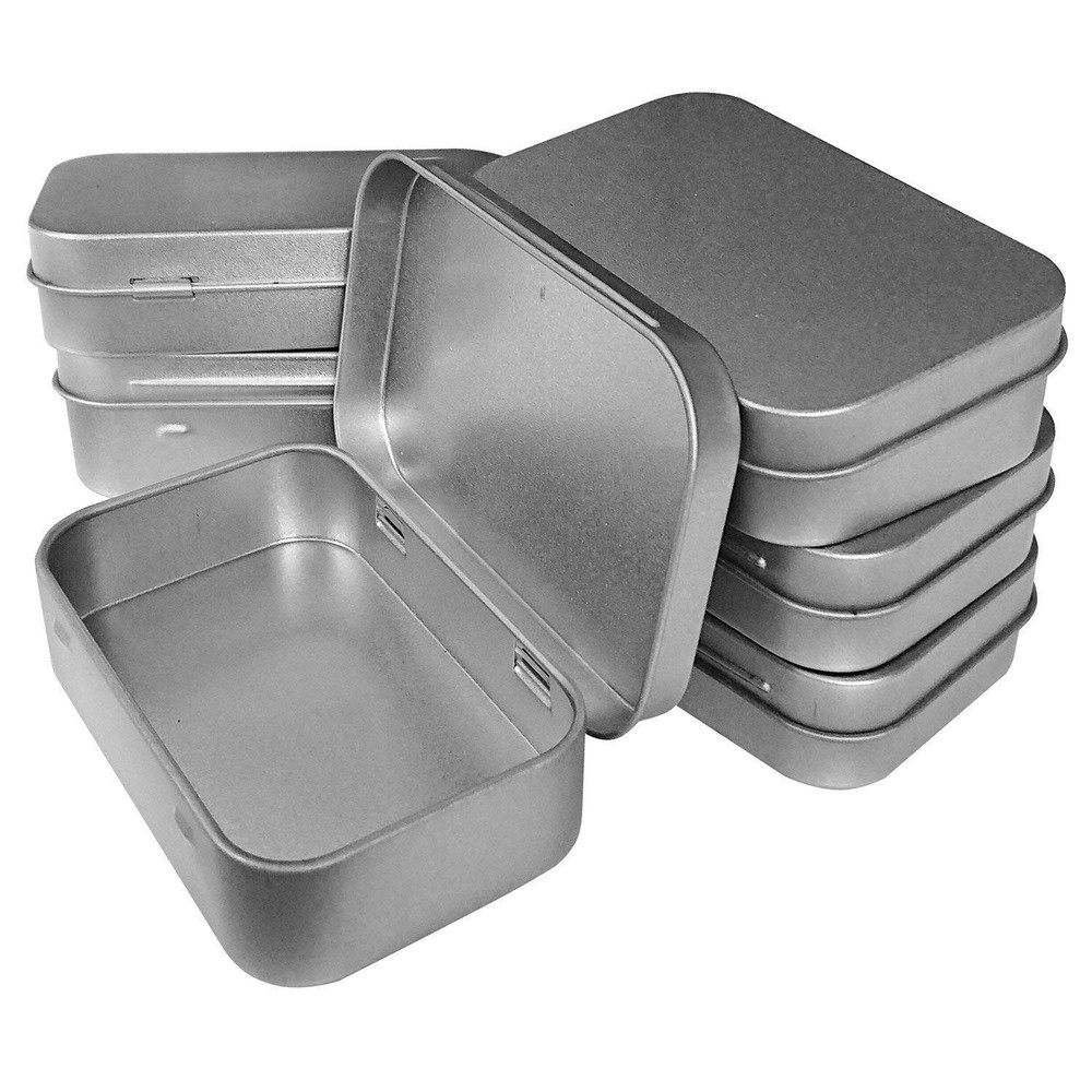 6 Pcs Metal Hinged Tin Box Container Mini Portable Small Storage Container Ki...