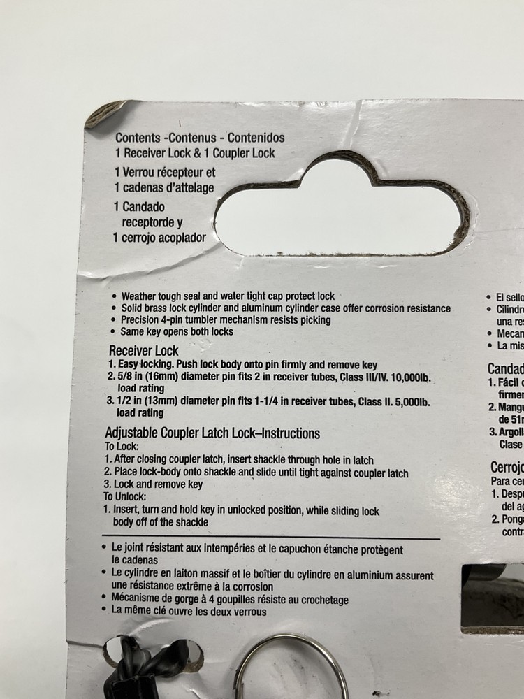 Master Lock 2848DAT Key Alike Set (2 Keys) W/ Receiver & Coupler Latch Locks