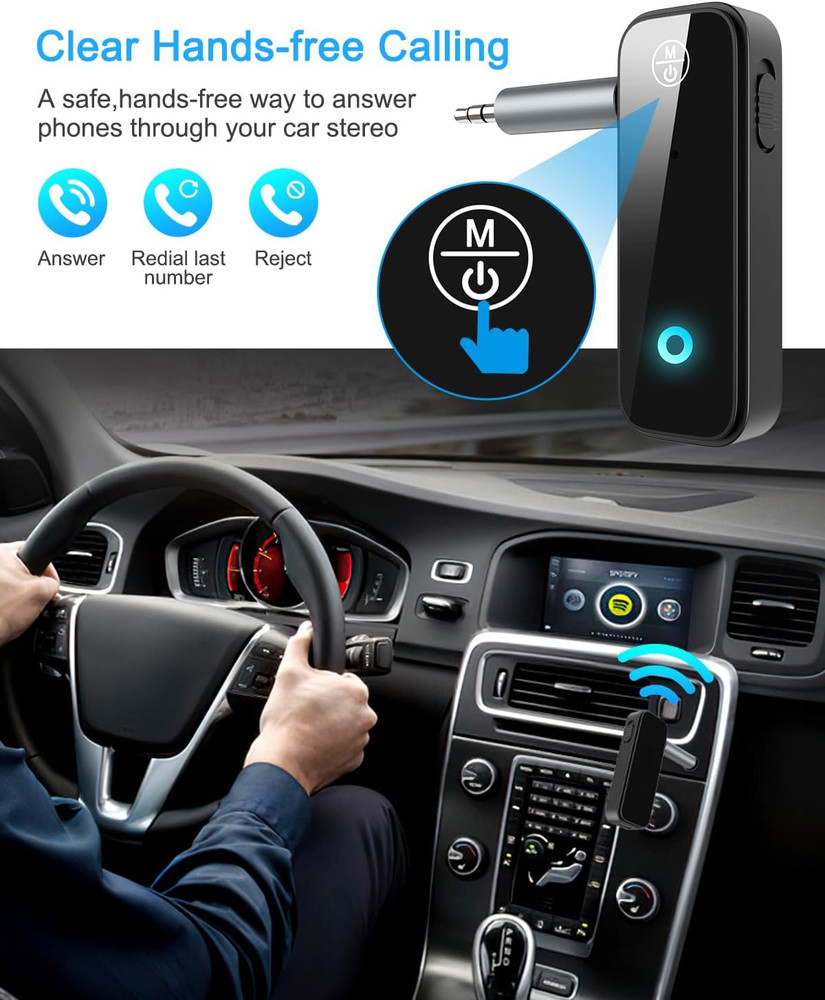 (Upgraded) Ankilo Aux Bluetooth 5.3 Adapter for Car, 2 in 1 Bluetooth Receiver T
