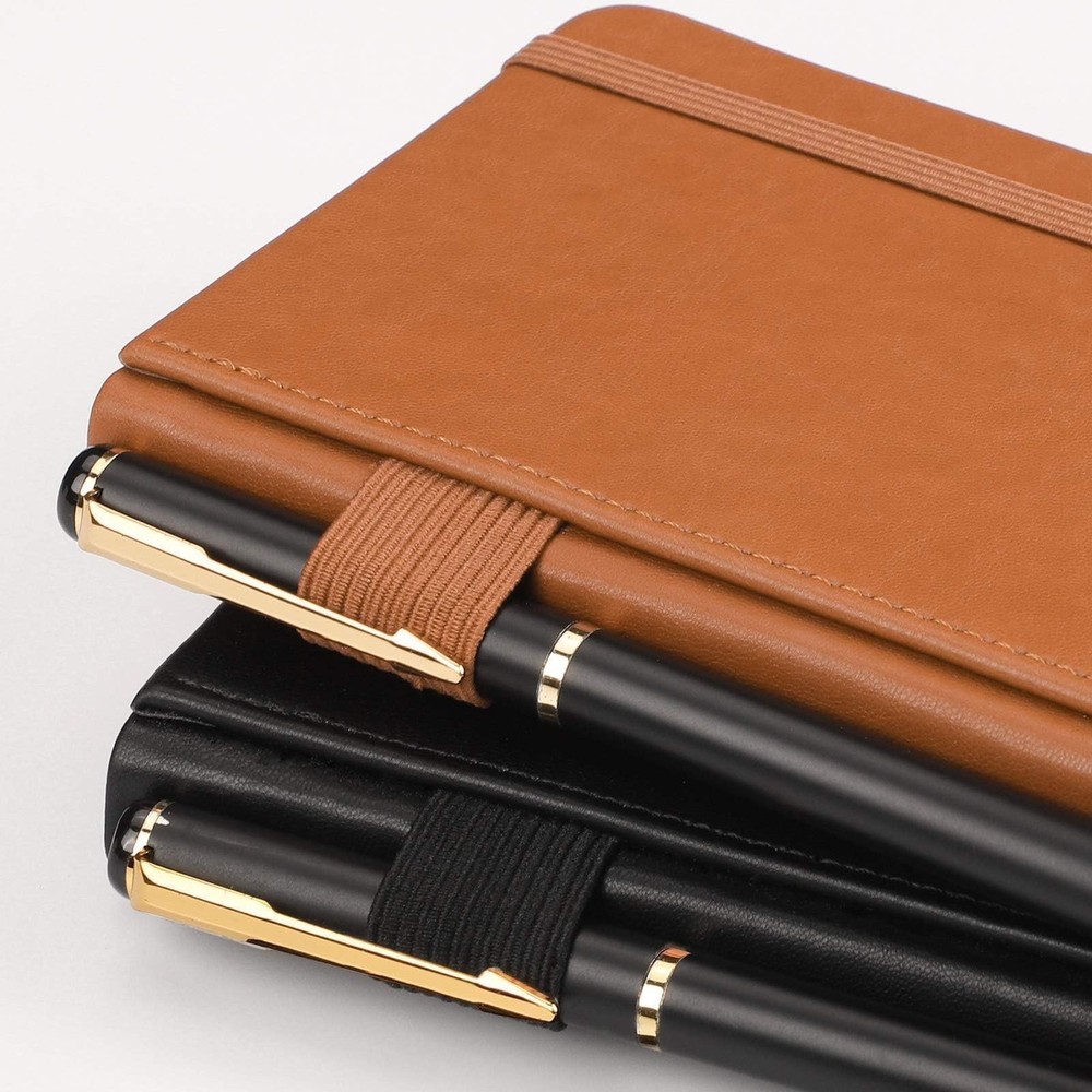 RETTACY Pocket Journal Notebook, 2-Pack, 160 Numbered Lined Pages per Pack, A...