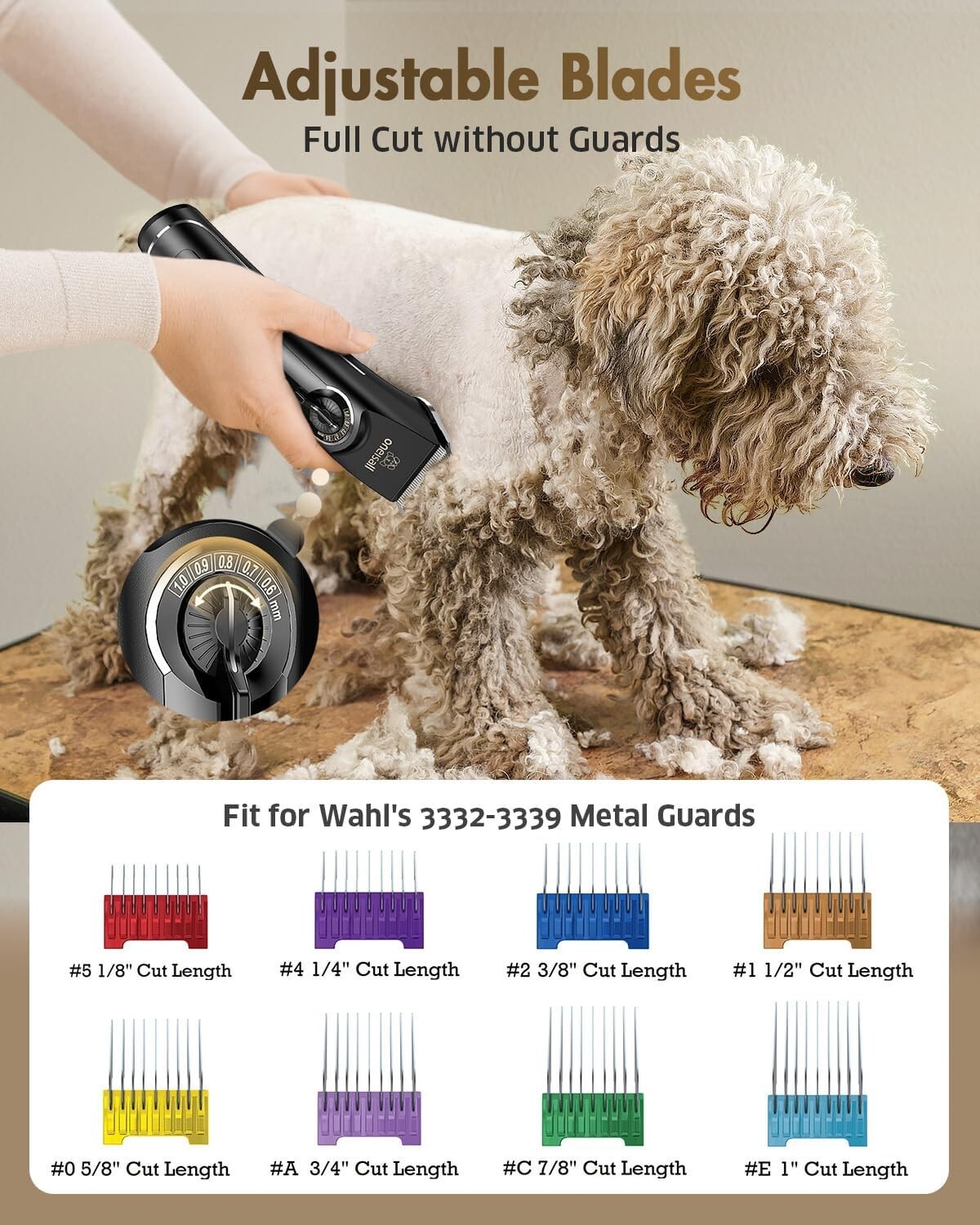Dog Clippers for Grooming Doodles Poodles Thick Curly Hair,Low Noise Heavy Du...