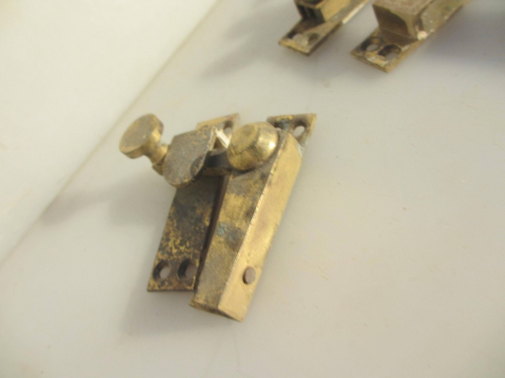 Vintage Brass Sash Window Latch Lock Fastener Catch Old Handle