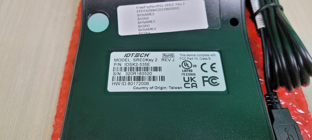 ID Tech SREDKey 2 with MSR USB HID Enhanced Format Key Pad IDSK2-535E New
