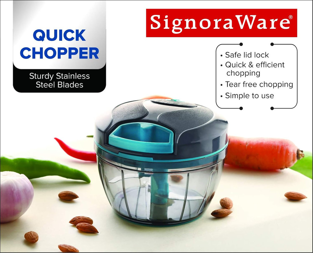 SIGNORAWARE Manual Food Processor, Vegetable Chopper -Easy Pull Hand String- Po