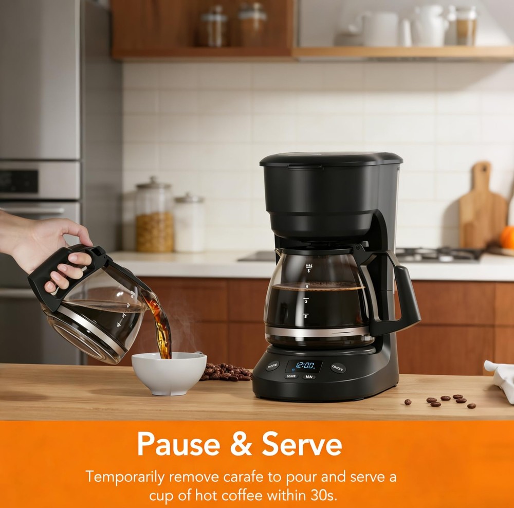 Electactic Compact 5-Cup Programmable Drip Coffee Maker — the essential coffee m
