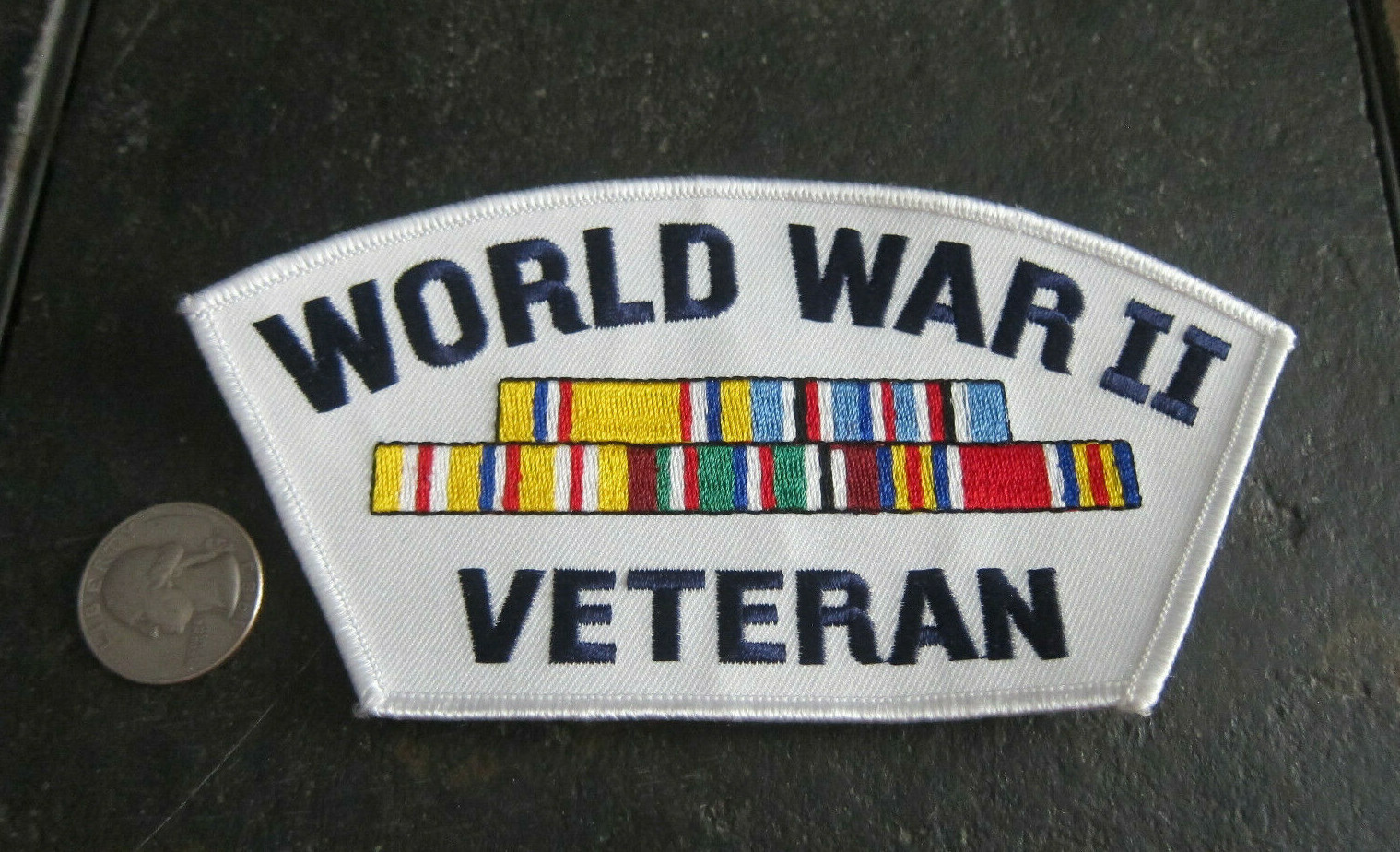 World War II - Veteran Ribbons Hat Patch White USN Navy