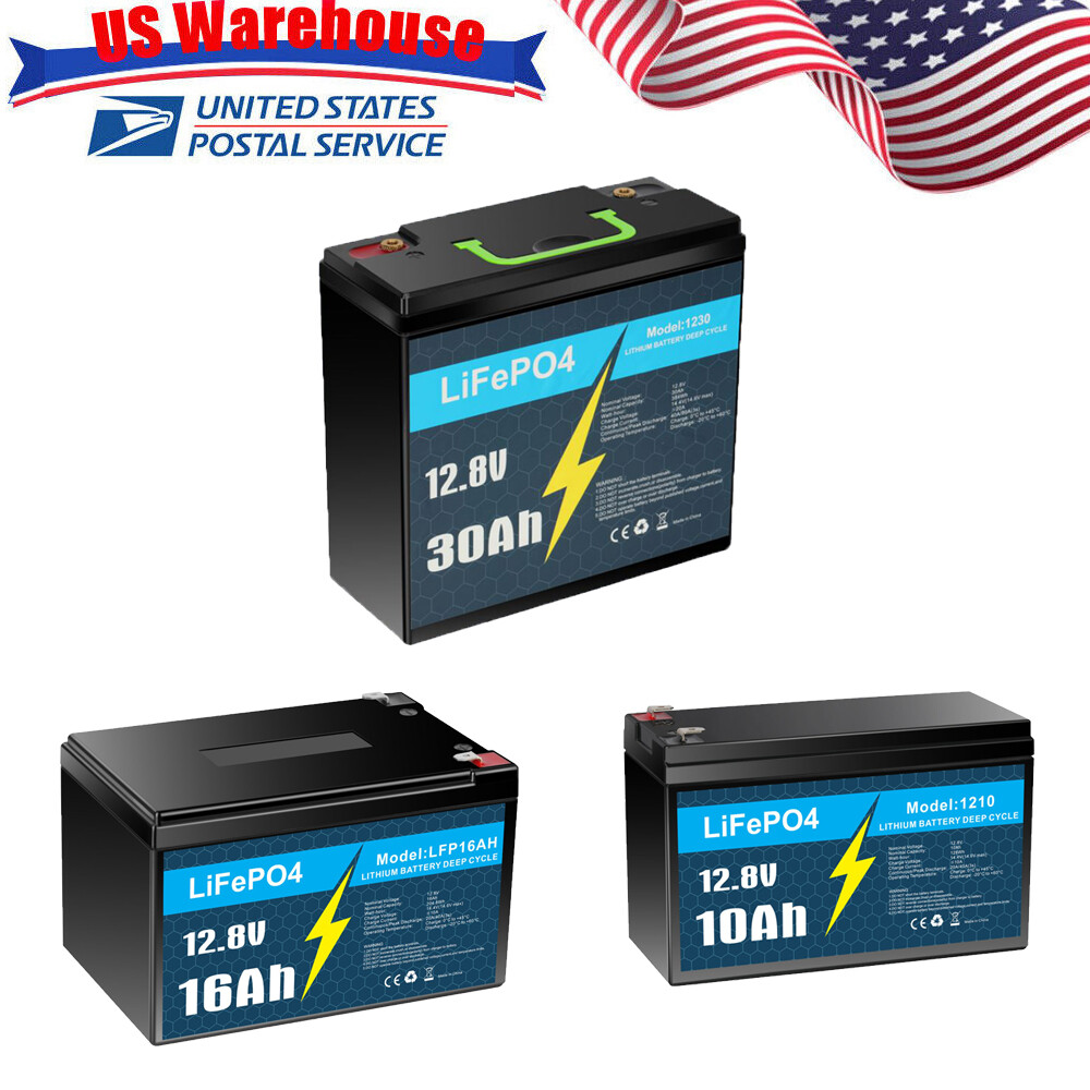 12V 10A 16A 30Ah LiFePO4 Rechargeable Lithium Battery BMS Deep Fish Finder Boat