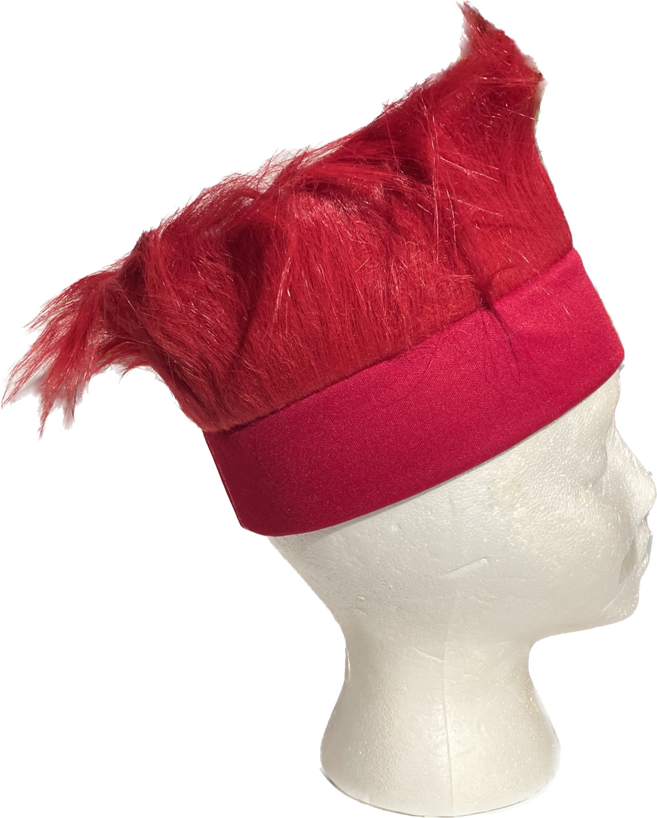 Burgundy Red Fur Headband Funny Clown Wig Punk Spike Hair Hat