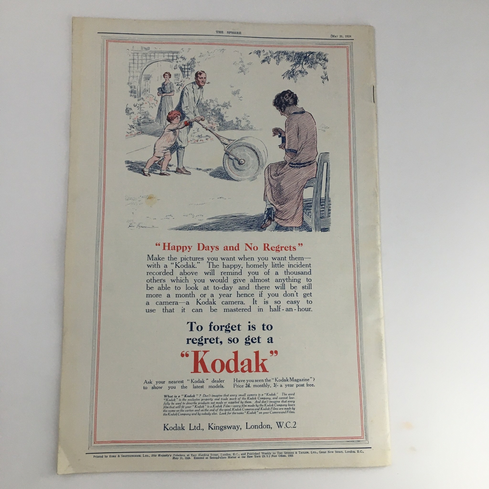 The Sphere Newspaper May 21 1924 King Victor Emmanuel and Queen Elena No Label