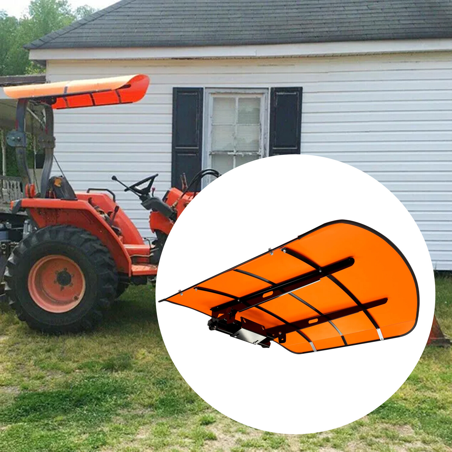 Orange Tuff Top Tractor Canopy For ROPS 48-3/8" X 48-3/8"