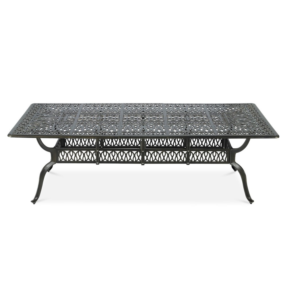 Outdoor Large Cast Aluminum Rectangle Dining Table Oversized Patio Dining Table