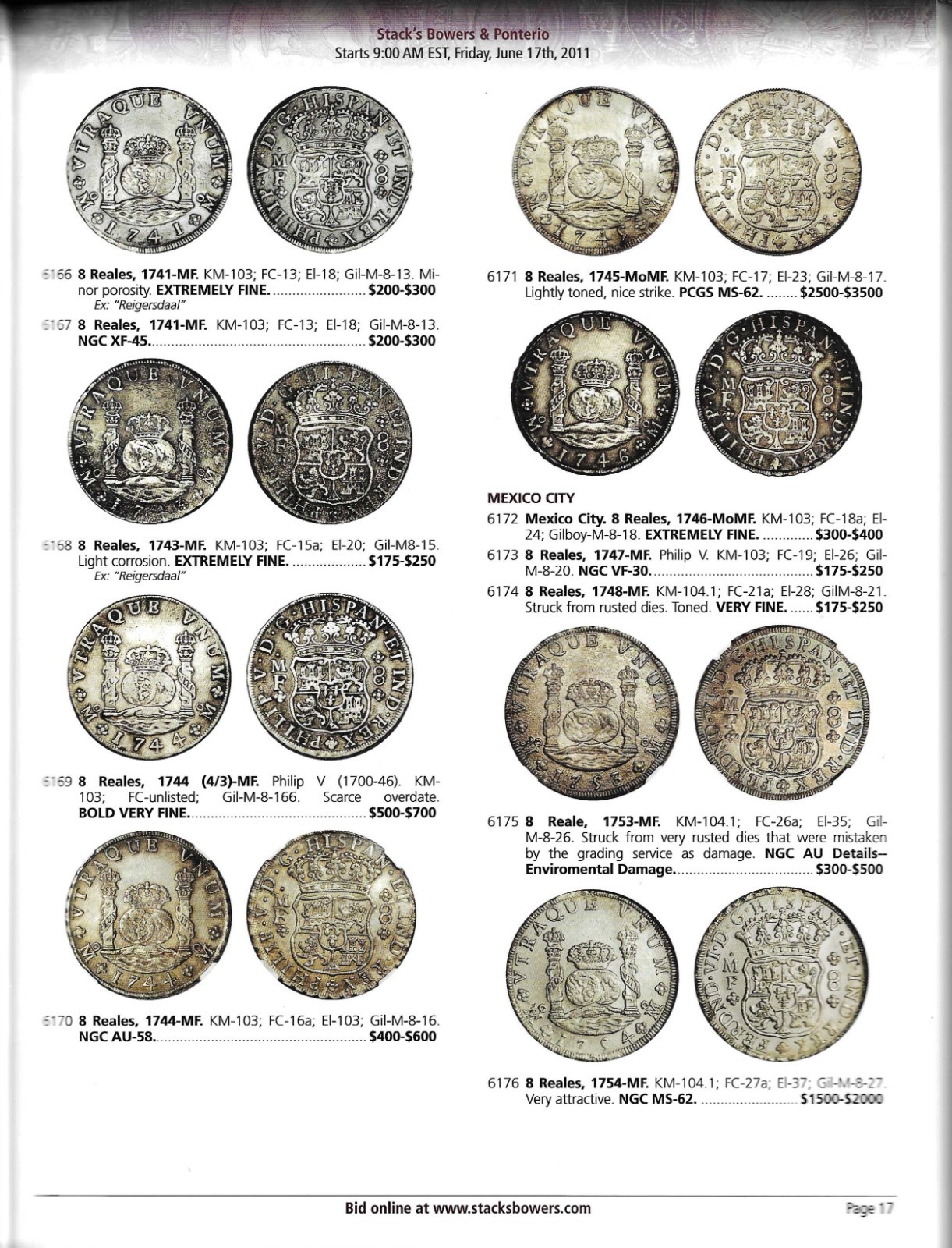 EXTENSIVE MEXICAN COINAGE IN THIS CATALOG