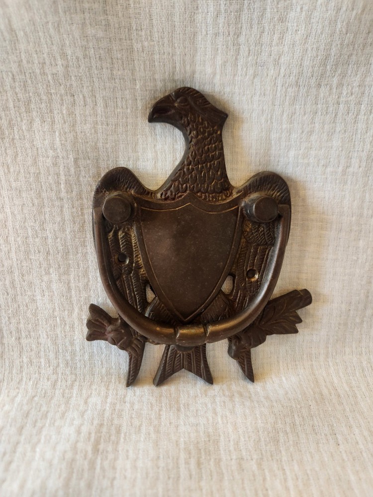 Vintage Eagle Door Knocker Heavy Solid Brass American Eagle 6.5"