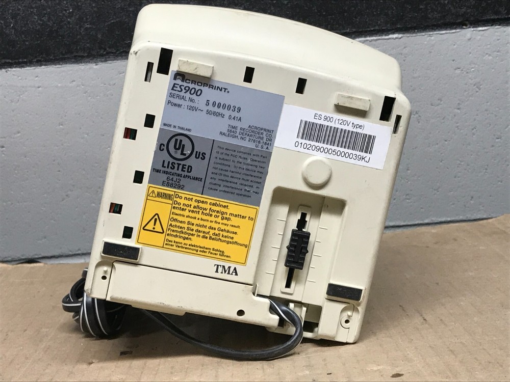 Acroprint ES900 Electronic Payroll Recorder Time Stamp Machine -Not Working