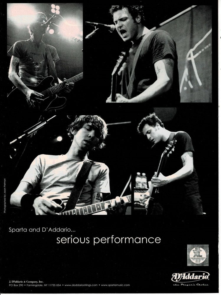 D'Addario Strings - SPARTA -  2003 Print Advertisement