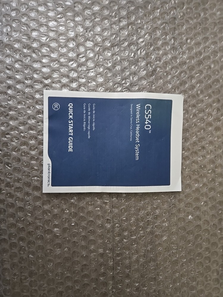 Plantronics C054 Headset Base Headset Wireless Office System With Manual