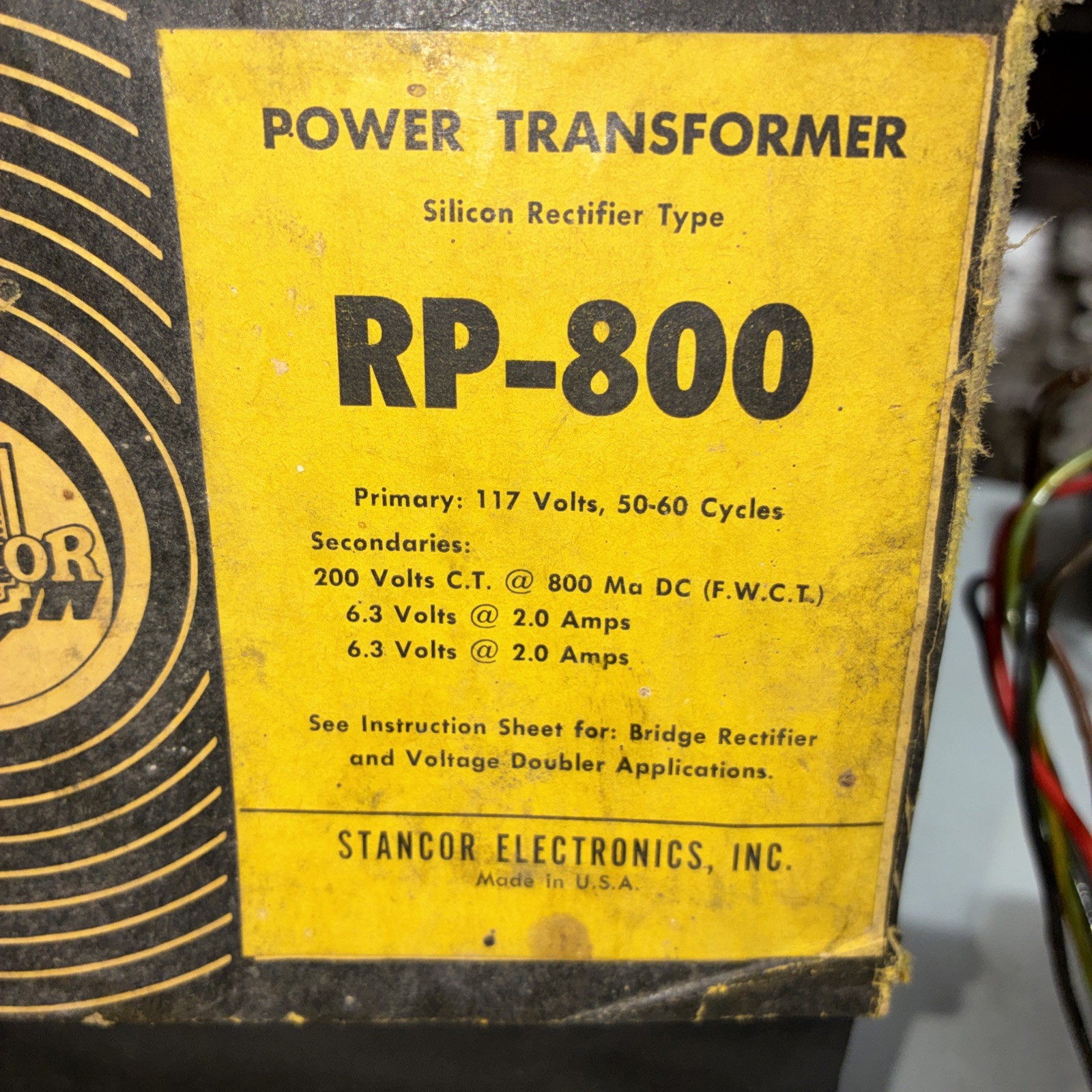 NOS Stancor RP-800 Power Transformer
