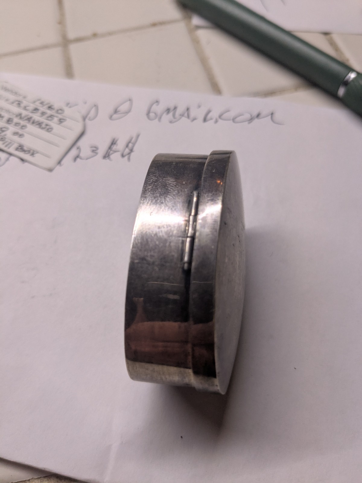 800 Silver Trinket Pill Box Navajo Tom 33.8 Grams 2.25x 1.5"