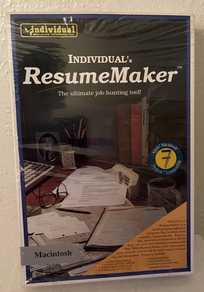 Individual Resume Maker Mac Software 3.5 disks
