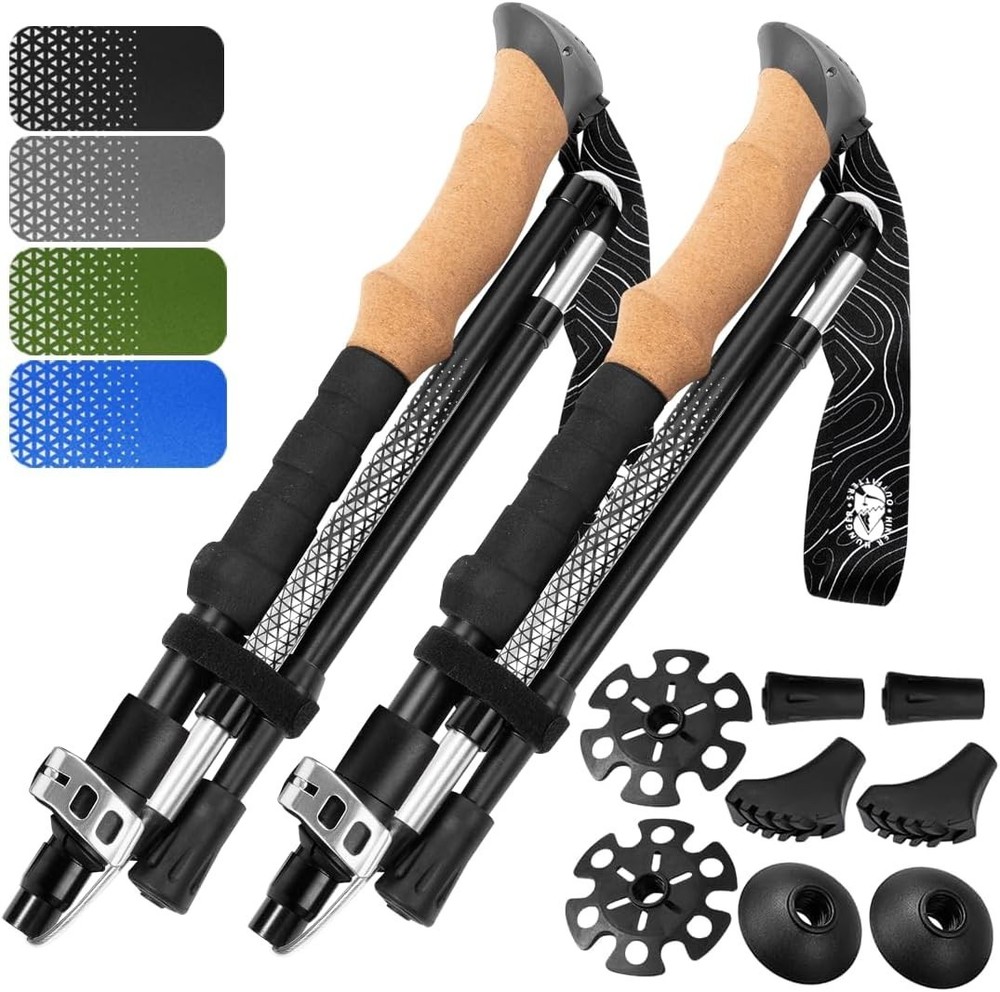Adjustable Lightweight Trekking Poles - Compact & Foldable Aluminum