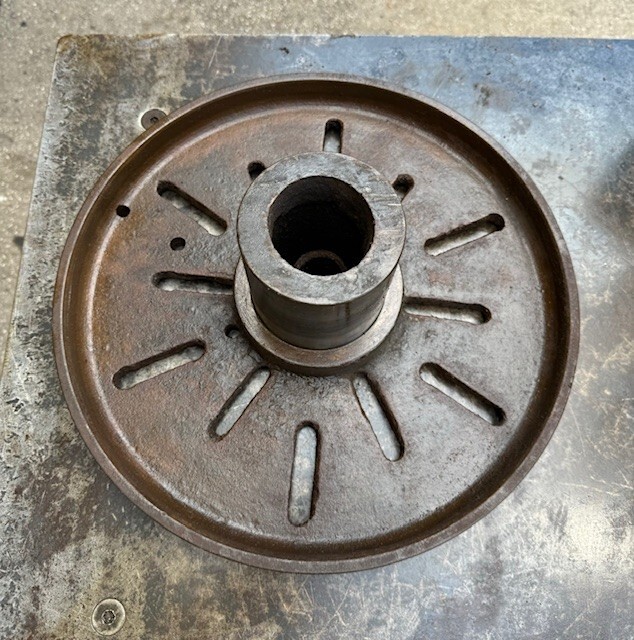 Large Antique Round Drill Press Work Table