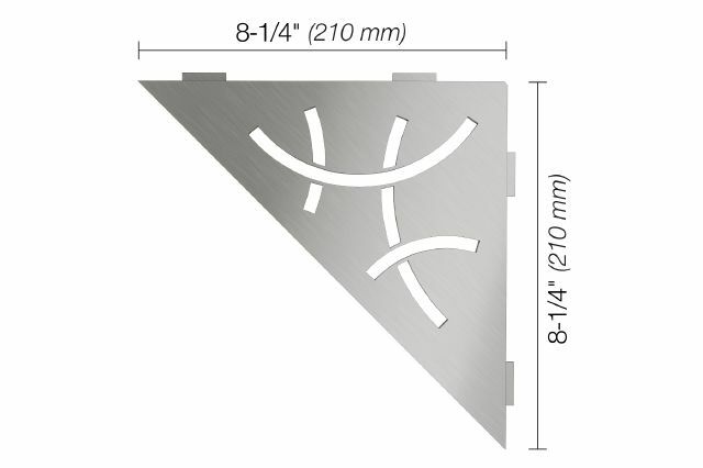 Schluter SHELF-E - Triangular Curve Design - Brushed Stainless Steel - SES1D6EB