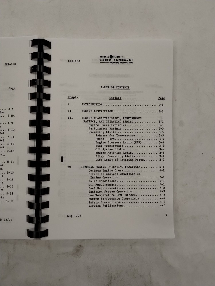 General Electric CJ610 Turbojet Engines Operating Instructions-Copy