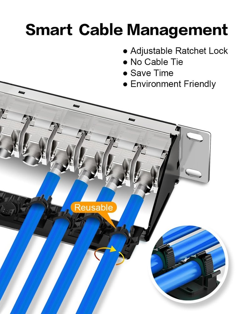 1U 10 Inch 12 Port Blank Keystone Patch Panel Shielded Network Rack Mount
