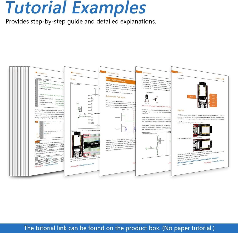 Dual-Core 240 MHz Microcontroller Kit: 122 Projects, WiFi & Bluetooth Included