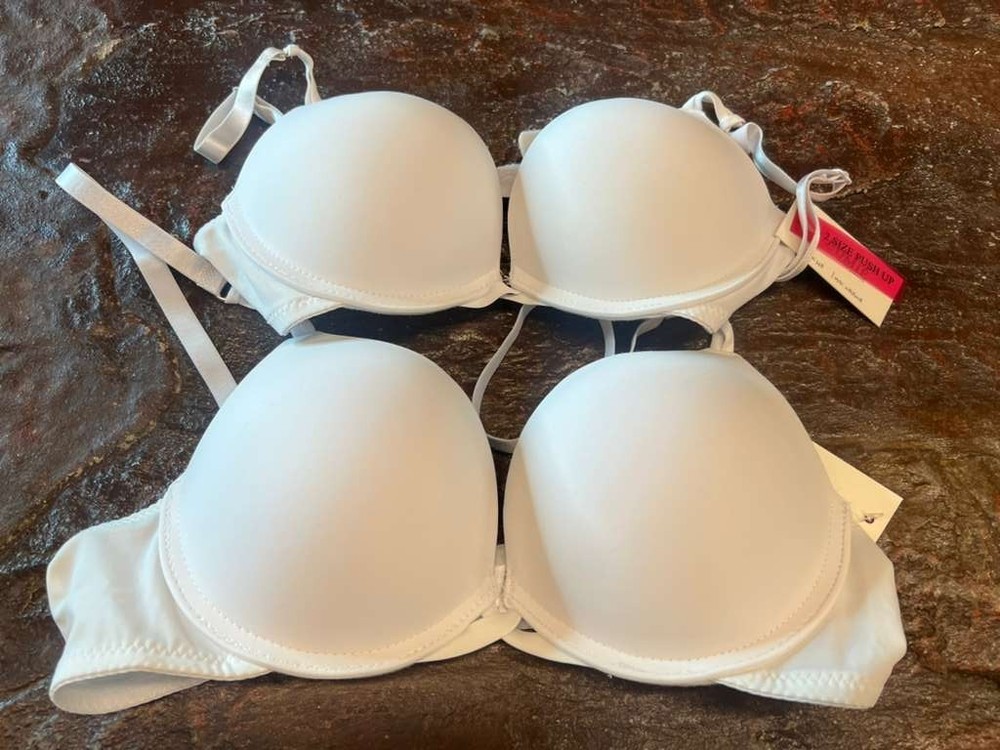 SUPER PUSH UP DOUBLE PADDED BOMBSHELL ADD TWO CUP SIZE BRA 2PCS BUNDLE