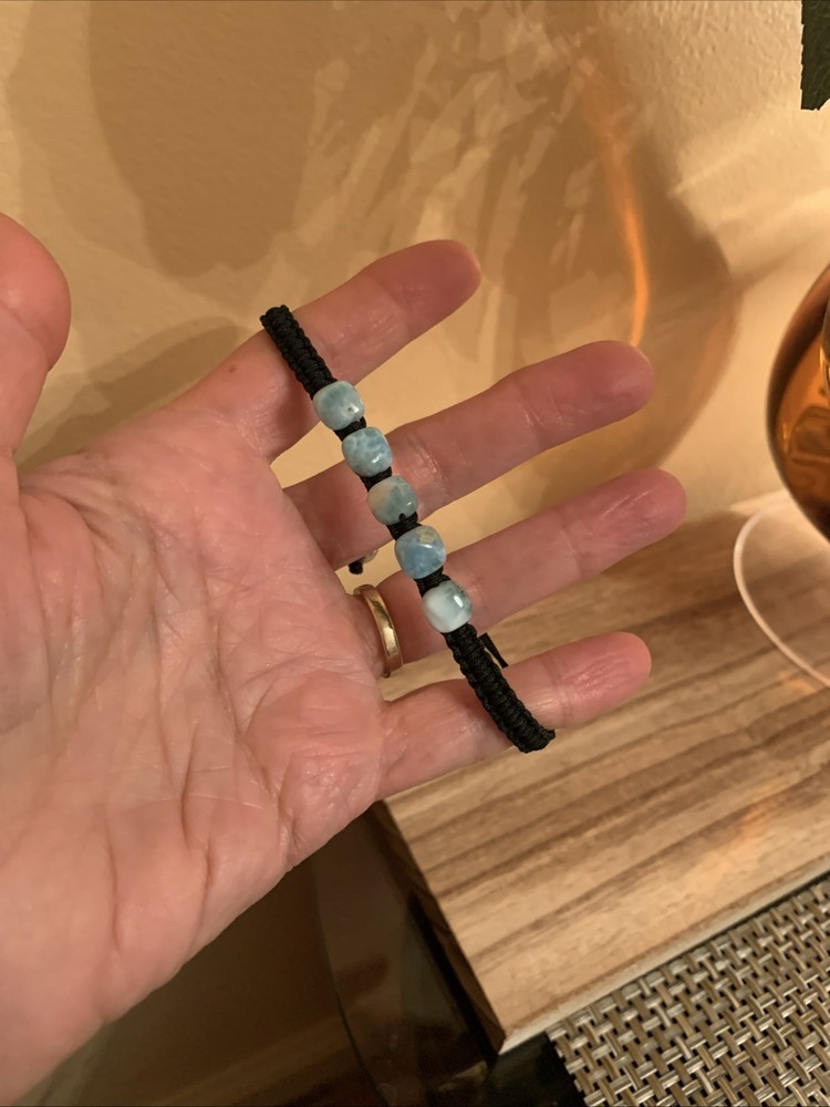 Larimar adjustable handmade braclete