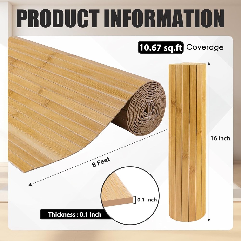 Bamboo Wall Panel for Interior Decoration Bamboo Pole Wrap Roll Natural